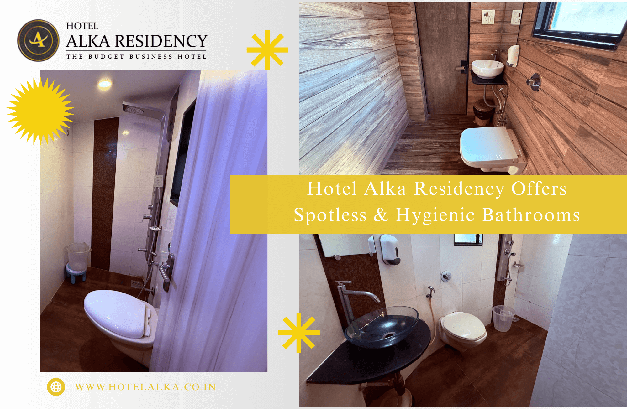 Hotel Alka Residency Offers Spotless & Hygienic Bathrooms