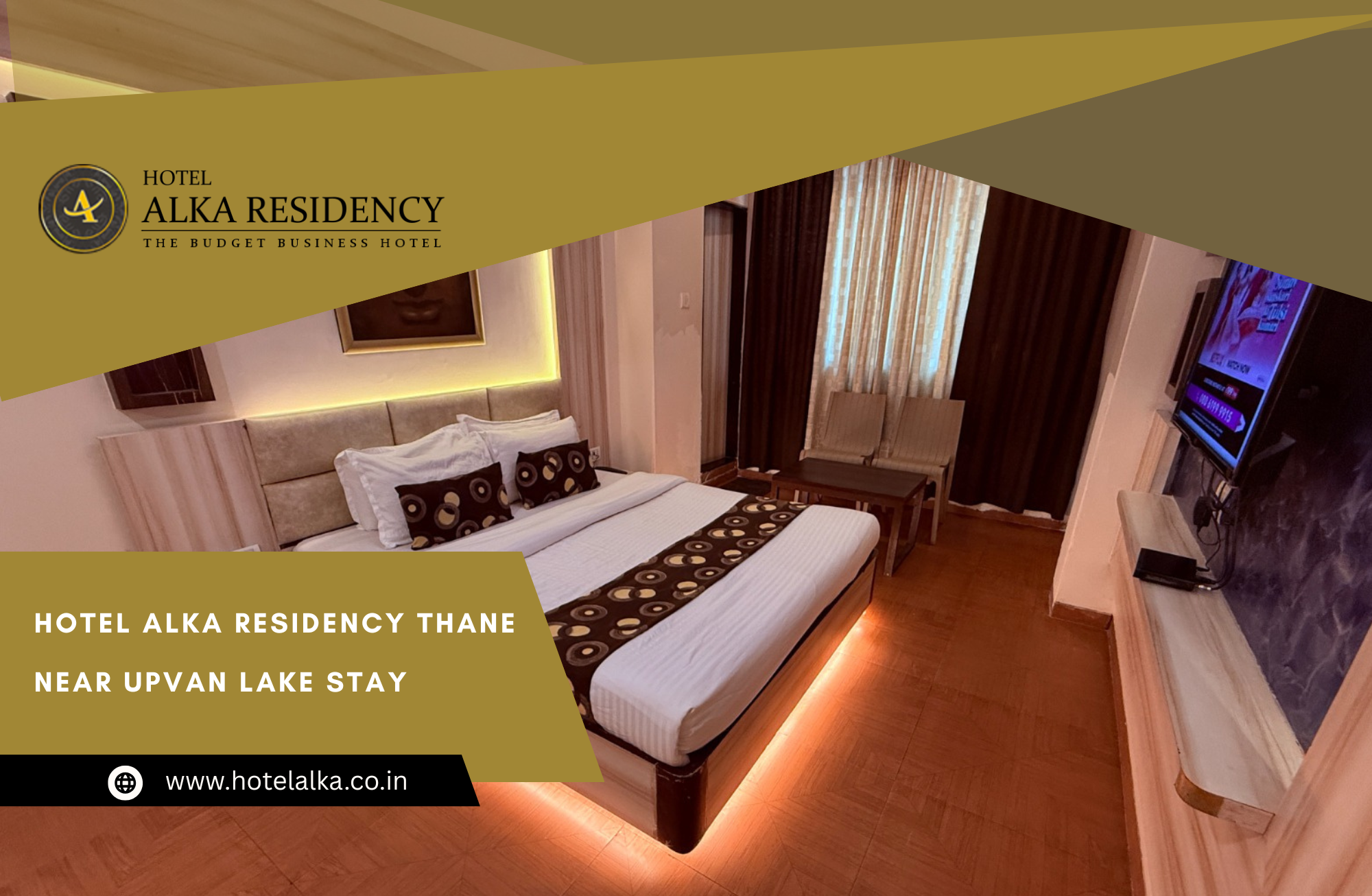 Hotel Alka Residency Thane Near Upvan Lake comfortable room interior